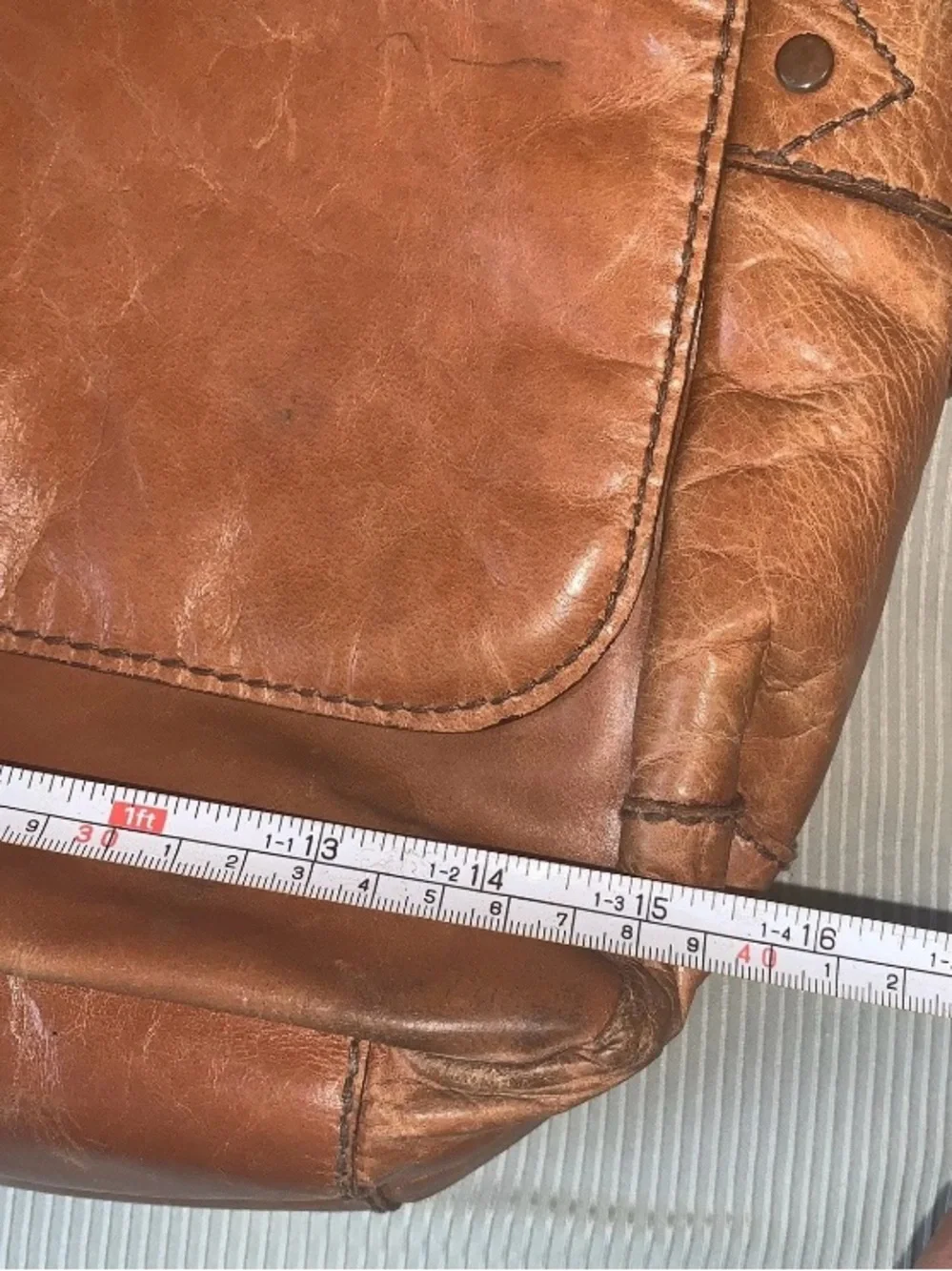 Vintage Fossil Leather Messenger Computer Bag Adjustable Strap Magnetic Flap